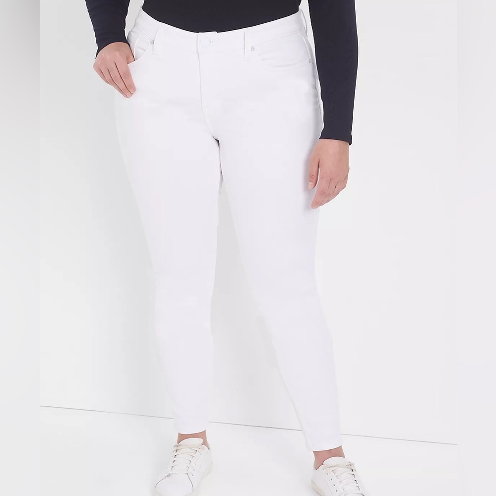 Lane Bryant sz 14 white stretch ankle length jean